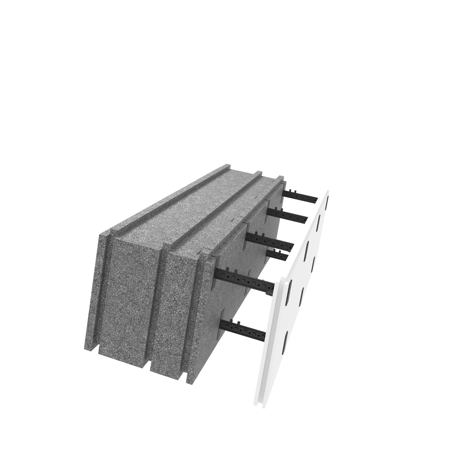 Gerader Block mit Gipskartonplatte
