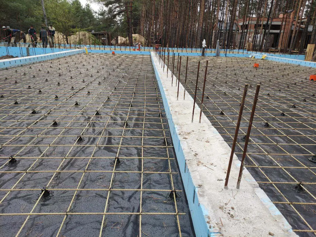 Riviera Passive House insulated slab preparation with reinforcement grid Riviera Passive House insulated slab preparation with reinforcement grid